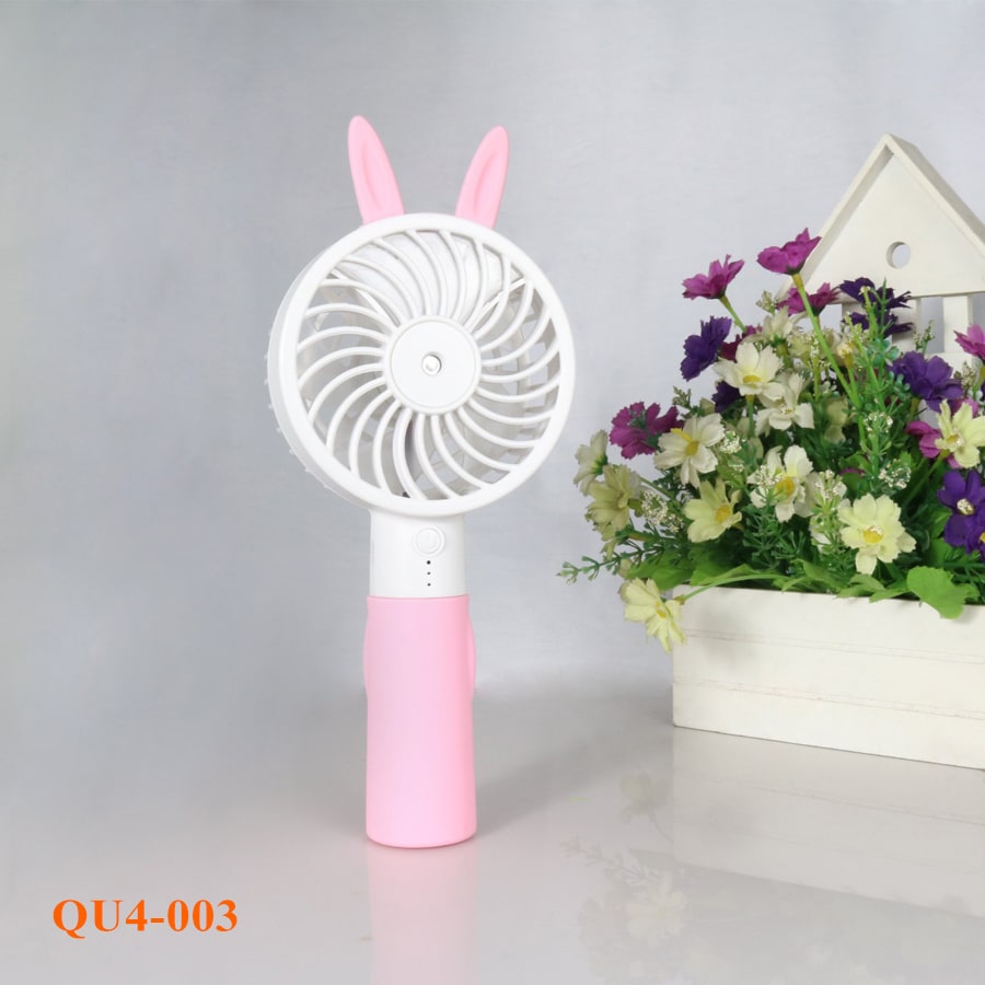Quạt nhựa mini thỏ hồng QU4-003
