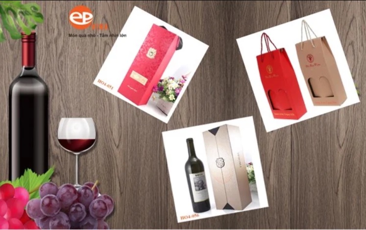 EPVINA là đơn vị in khắc logo túi và hộp đựng rượu uy tín hàng đầu