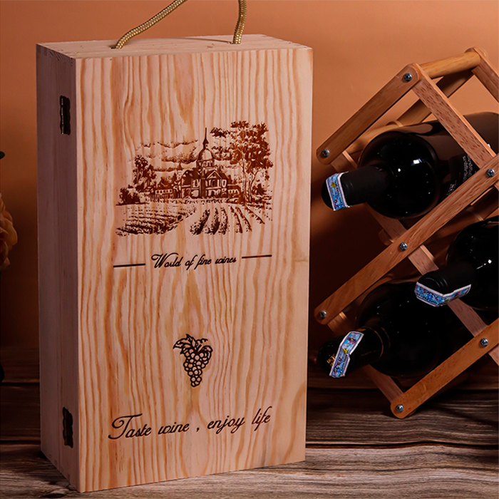 Hộp rượu gỗ khắc sang trọng 